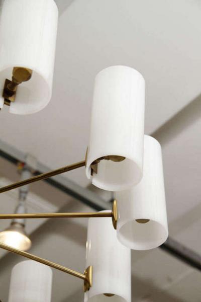 Italian Brass and Perspex Chandelier Wagon Wheel Shape