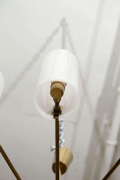 Italian Brass and Perspex Chandelier Wagon Wheel Shape