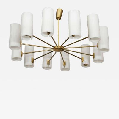 Italian Brass and Perspex Chandelier Wagon Wheel Shape