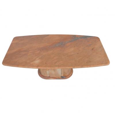 Italian Breccia Oniciata Marble Pedestal Table