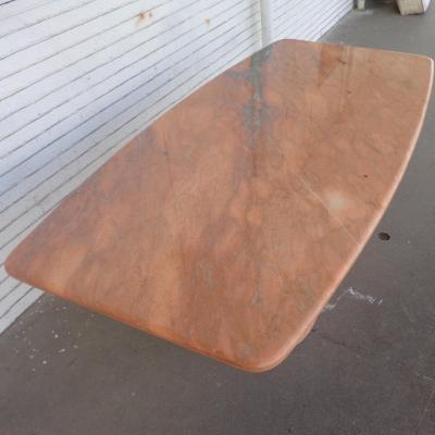 Italian Breccia Oniciata Marble Pedestal Table
