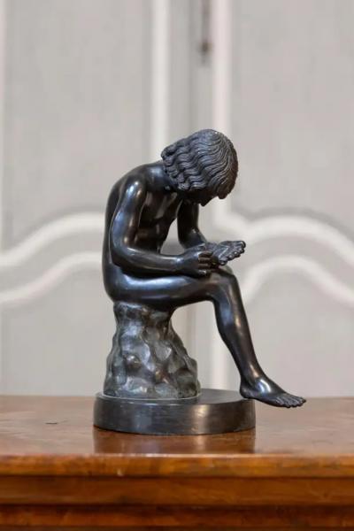 Italian Bronze 20th Century Statuette after Lo Spinario The Boy with Thorn