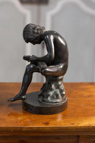 Italian Bronze 20th Century Statuette after Lo Spinario The Boy with Thorn