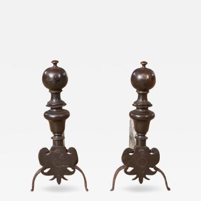 Italian Bronze Andirons c 1680
