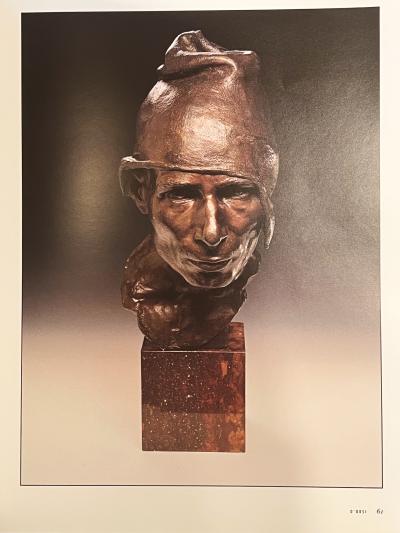 Italian Bronze Sculpture Bust The Wagoner 1879 by Achille DOrsi