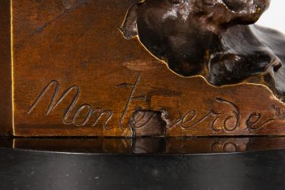 Italian Bronze Sculpture Young Christopher Columbus by Giulo Monteverde