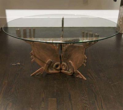 Italian Bronze Tre Pesci Coffee Table