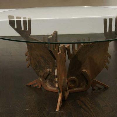 Italian Bronze Tre Pesci Coffee Table