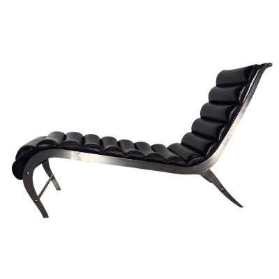 Italian Brushed Aluminum Chaise Lounge 1960