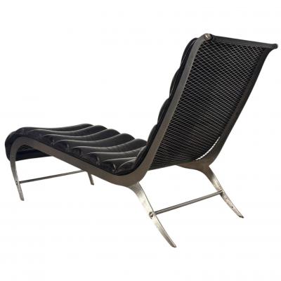Italian Brushed Aluminum Chaise Lounge 1960