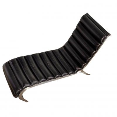 Italian Brushed Aluminum Chaise Lounge 1960