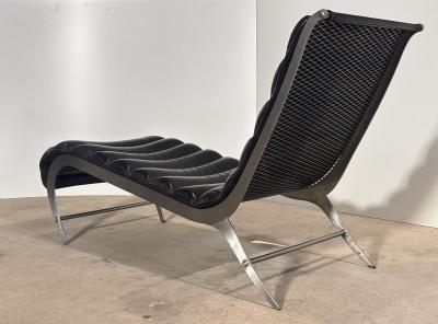Italian Brushed Aluminum Chaise Lounge 1960