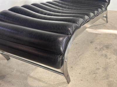 Italian Brushed Aluminum Chaise Lounge 1960