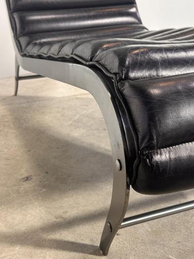 Italian Brushed Aluminum Chaise Lounge 1960