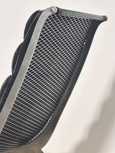 Italian Brushed Aluminum Chaise Lounge 1960