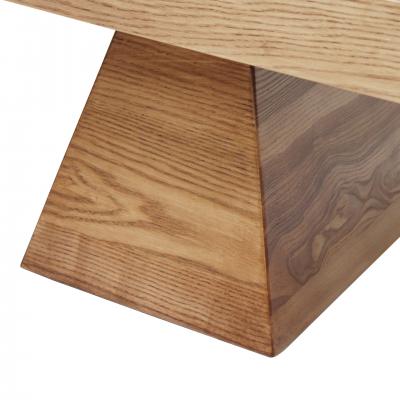 Italian Brutalist Bench in Solid Oak and Wool Boucl