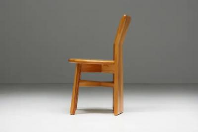 Italian Brutalist Pine Dining Chairs Italy 1970s