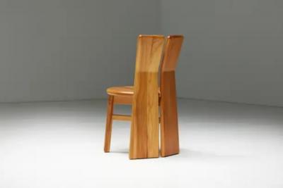 Italian Brutalist Pine Dining Chairs Italy 1970s
