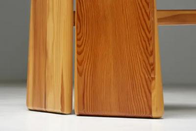 Italian Brutalist Pine Dining Chairs Italy 1970s