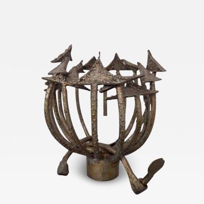 Italian Brutalist Table Lamp by Marsura Salvino Signed