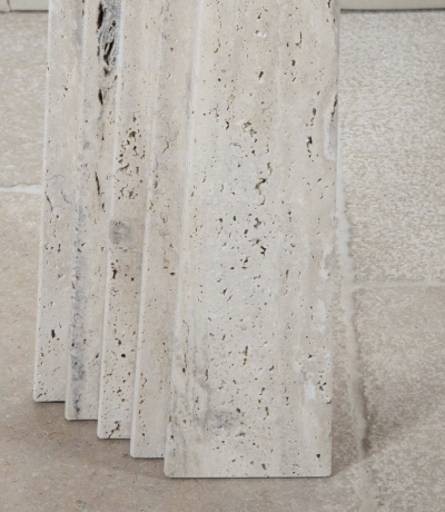 Italian Brutalist style Travertine console table
