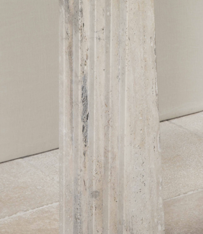 Italian Brutalist style Travertine console table