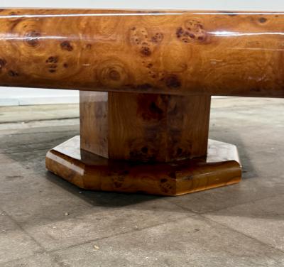 Italian Burl Wood Octagonal Coffee Table 1970s
