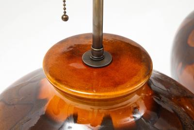 Italian Burnt Orange Ceramic Lamps