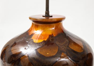 Italian Burnt Orange Ceramic Lamps