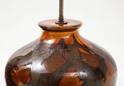 Italian Burnt Orange Ceramic Lamps