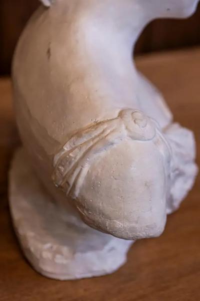 Italian Bust of a Woman Wearing a Creased Dress with Fibula 20th Century