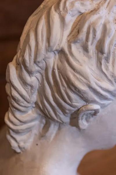 Italian Bust of a Woman Wearing a Creased Dress with Fibula 20th Century