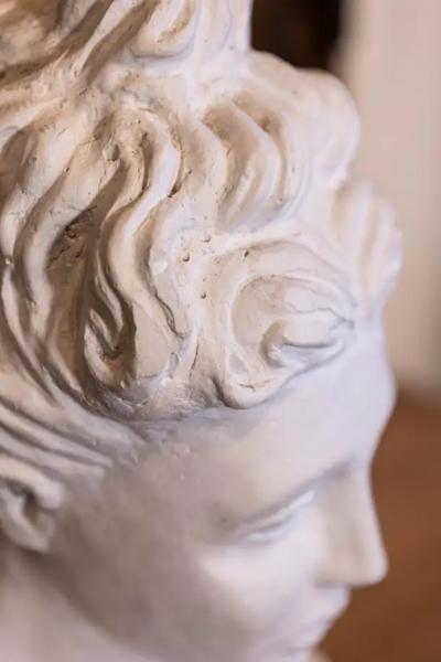 Italian Bust of a Woman Wearing a Creased Dress with Fibula 20th Century