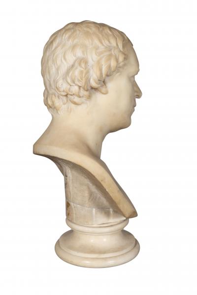 Italian Carrara Marble Bust Of A Gentleman