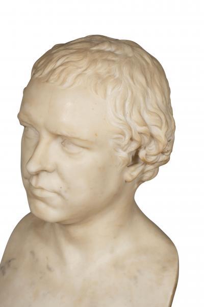 Italian Carrara Marble Bust Of A Gentleman