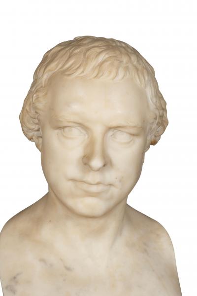 Italian Carrara Marble Bust Of A Gentleman