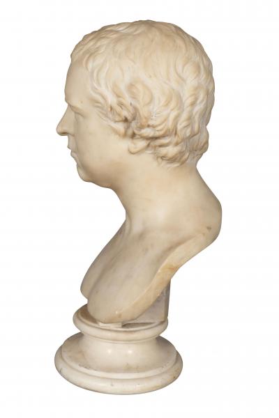 Italian Carrara Marble Bust Of A Gentleman