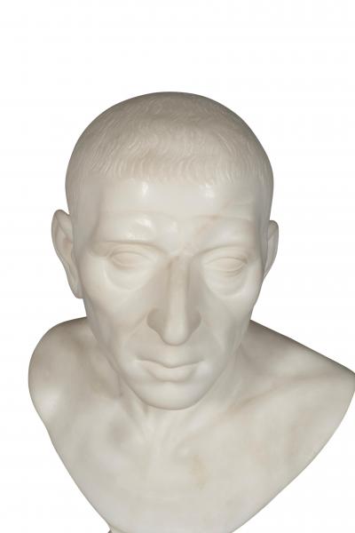 Italian Carrara Marble Bust of a Roman Patrician