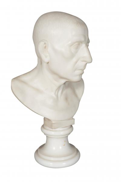 Italian Carrara Marble Bust of a Roman Patrician