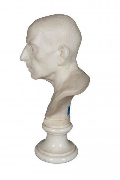 Italian Carrara Marble Bust of a Roman Patrician