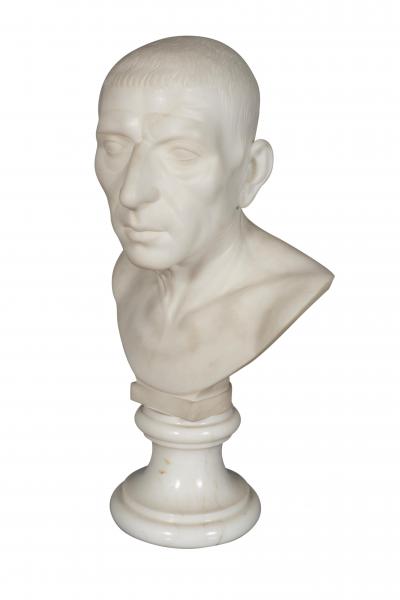 Italian Carrara Marble Bust of a Roman Patrician