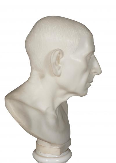 Italian Carrara Marble Bust of a Roman Patrician