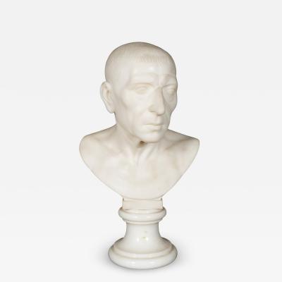 Italian Carrara Marble Bust of a Roman Patrician