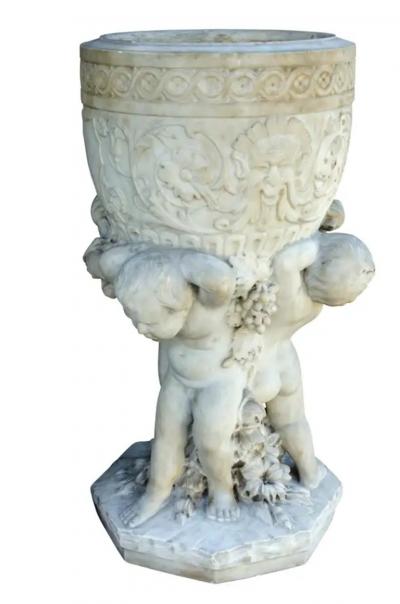 Italian Carrara Marble Garden Sculpture