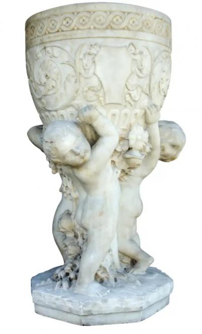 Italian Carrara Marble Garden Sculpture