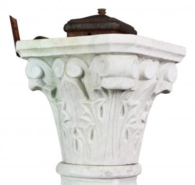 Italian Carrara and Antico Verde Marble Column