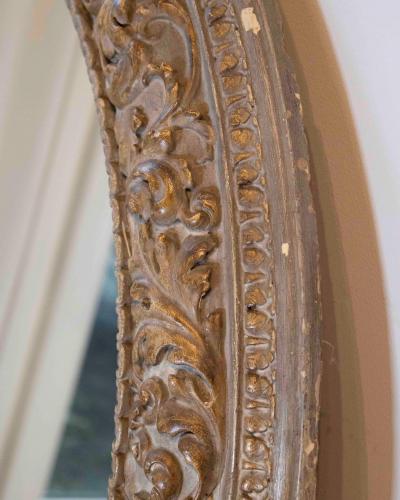 Italian Carved Giltwood Round Mirror 19th Century