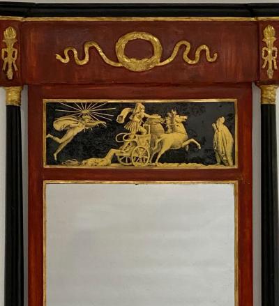 Italian Carved Painted Gilt Mirror Circa 1810