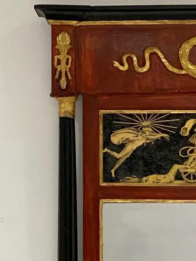 Italian Carved Painted Gilt Mirror Circa 1810