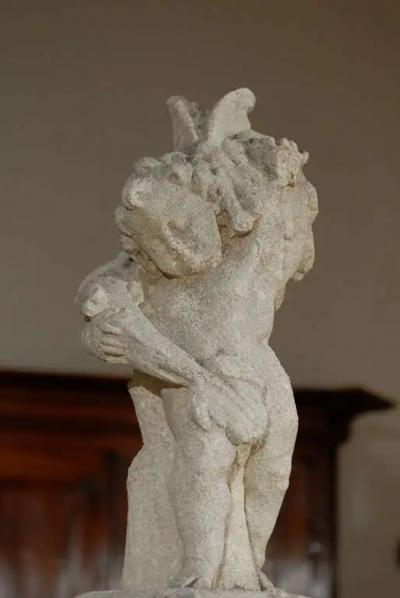 Italian Carved Stone Two Tiered Garden Fountain from Vicenza